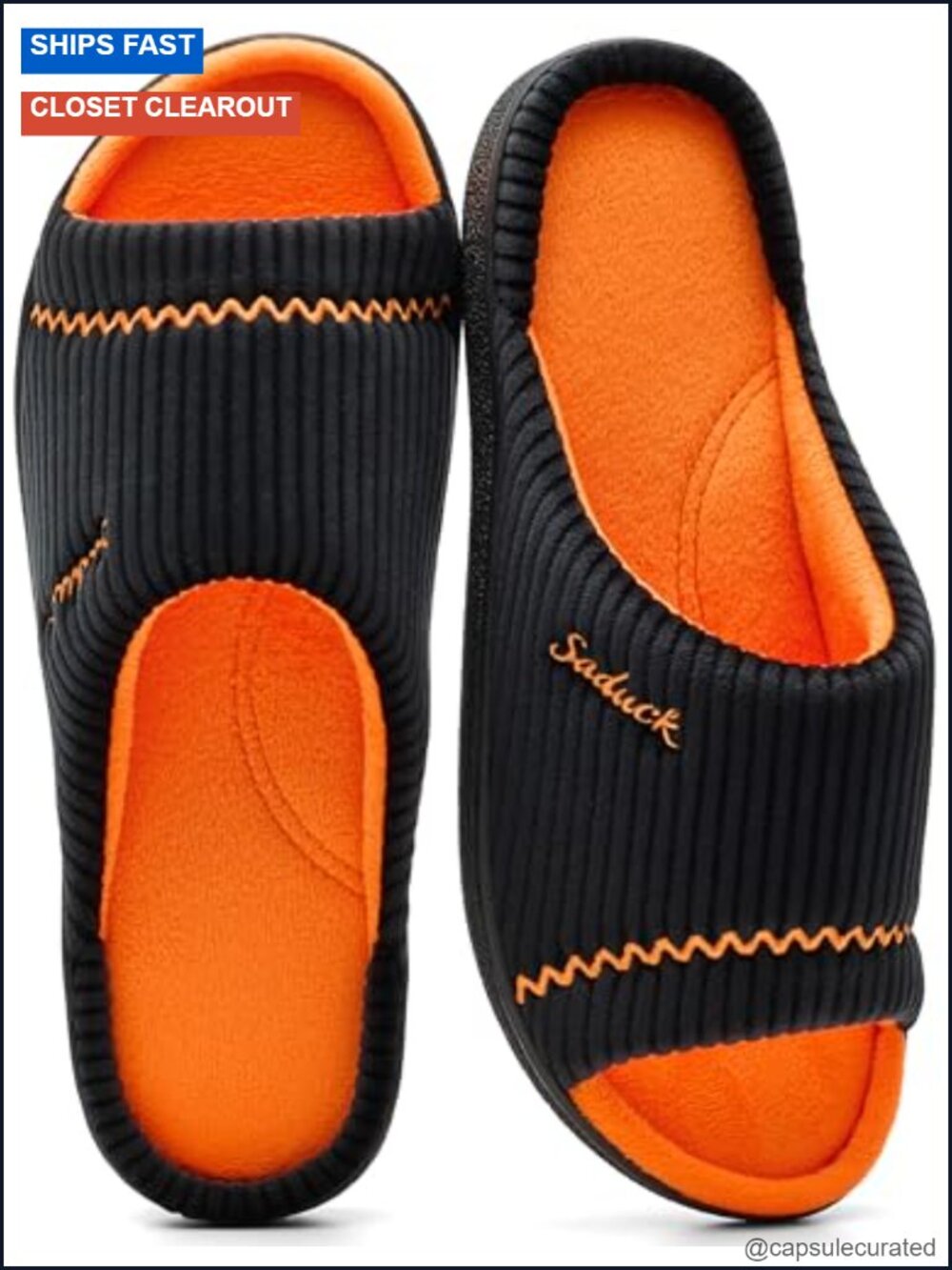 Open Toe Summer Slippers with Arch Support - Memory Foam Non-Slip Indoor/Outdoor